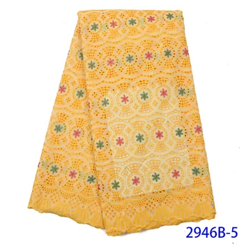 

New Arrival High Quality Swiss Yellow Voile Lace African Dry Lace Milk Silk Fabric Swiss Voile Swiss Cotton For Sewing GD2946B-5