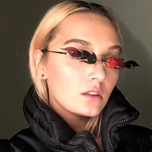 Женские Мужские Солнцезащитные очки без оправы с волнистыми стеклами, новинка года, модные солнцезащитные очки с огненным пламенем, роскошные дизайнерские узкие солнцезащитные очки, уличная одежда