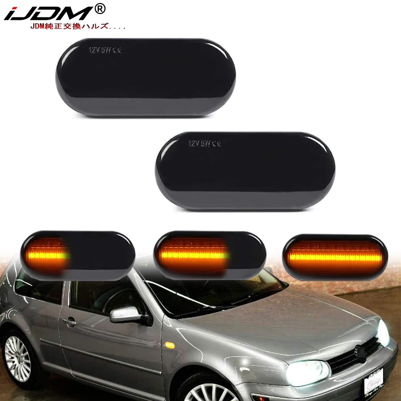 2pieces Led Dynamic Side Marker Turn Signal Light For Volkswagen VW Bora Golf 3