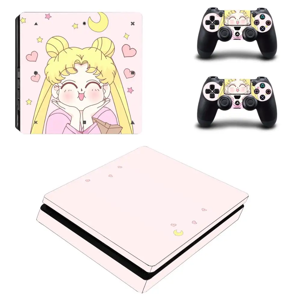 С рисунком из аниме Сейлор Мун PS4 тонкая кожа Стикеры Виниловая наклейка для