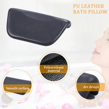 

Spa Bath Pillow PU Bath Cushion With Non-Slip Suction Cups Ergonomic Home Spa Headrest For Relaxing Head Neck Back Bath Pillows