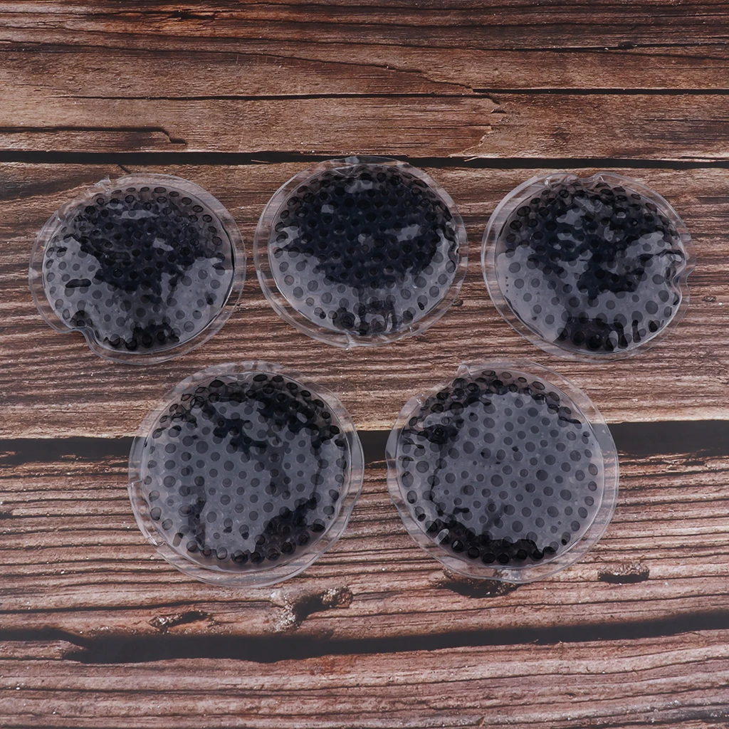 5x Round Reusable Gel Heat Cold Hot Pack Microwavable Mask for Tired Eyes Stress Sprain Injuries Pain Relief