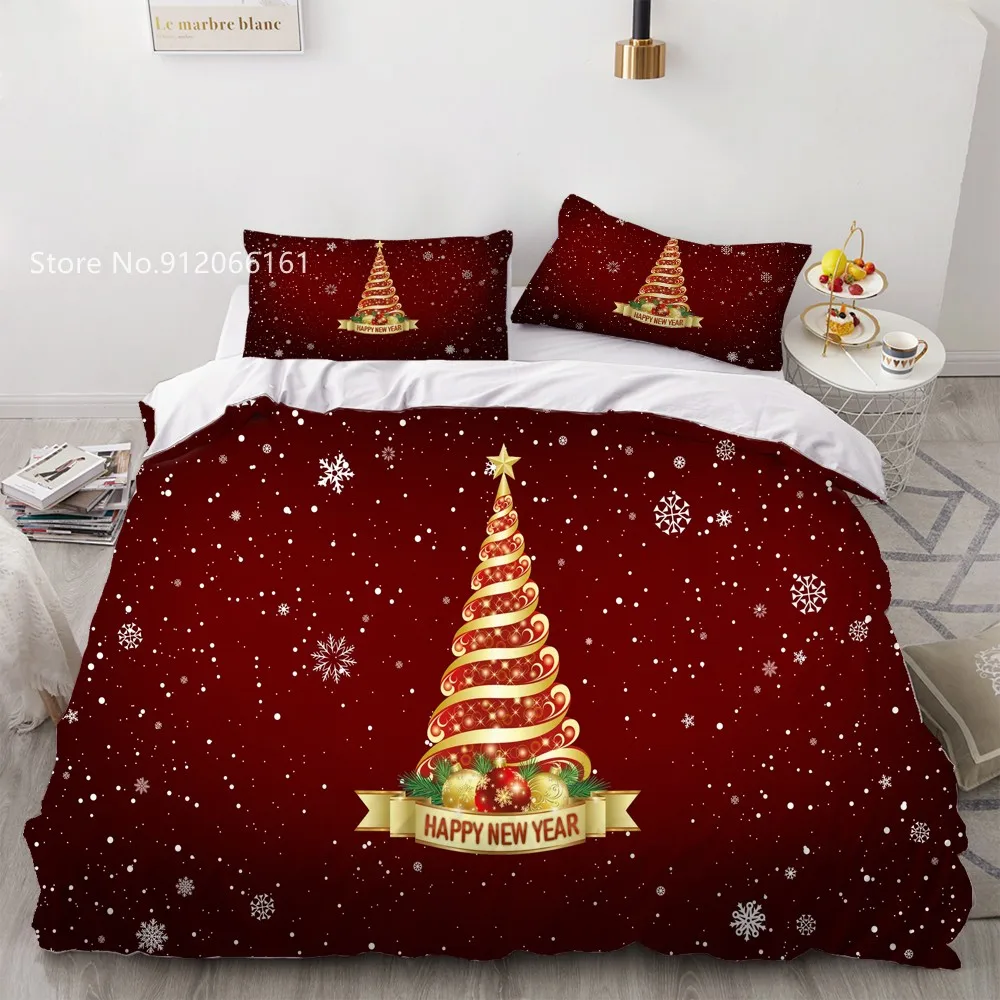 

Christmas Tree Bedding Set 3D Print Merry Christmas Duvet Cover Beautiful Landscape Bed Cover Set For Bedroom Bedclothes