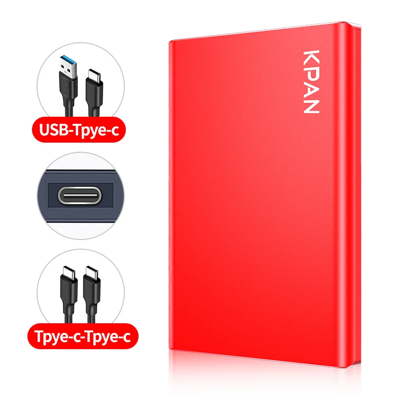 best buy external hard drive KPAN Metal thin HDD external portable hard drive Storage capacity Disco duro portátil externo for PC/Mac Include HDD bag  gift the best external hard drive for ps5 External Hard Drives