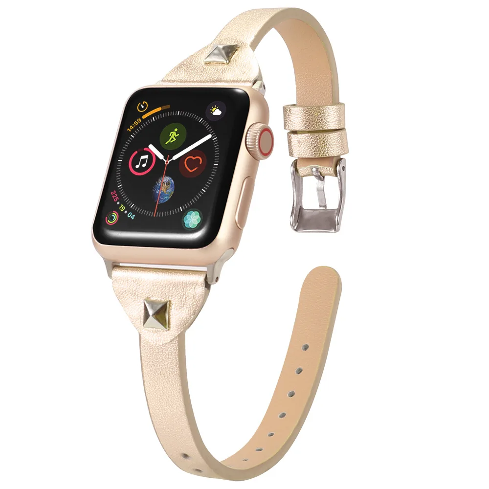 4 цвета ремешки для Apple Watch кожаный ремешок 44 мм 38 42 iWatch 5 3 2 1 браслет розовое золото