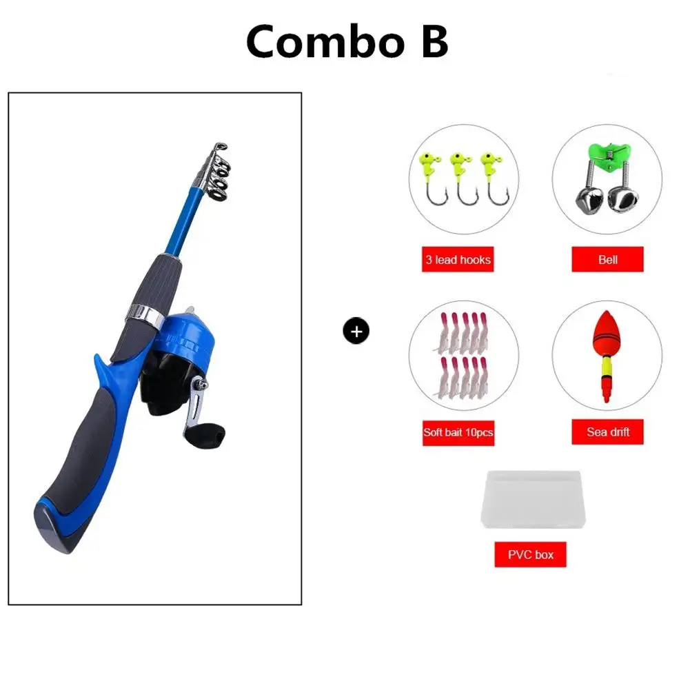 Телескопические удочки, набор, катушка для ловли со льдом, 1,3 м, удочка, катушка для удочки, приманка, крючок, предупреждение о движении