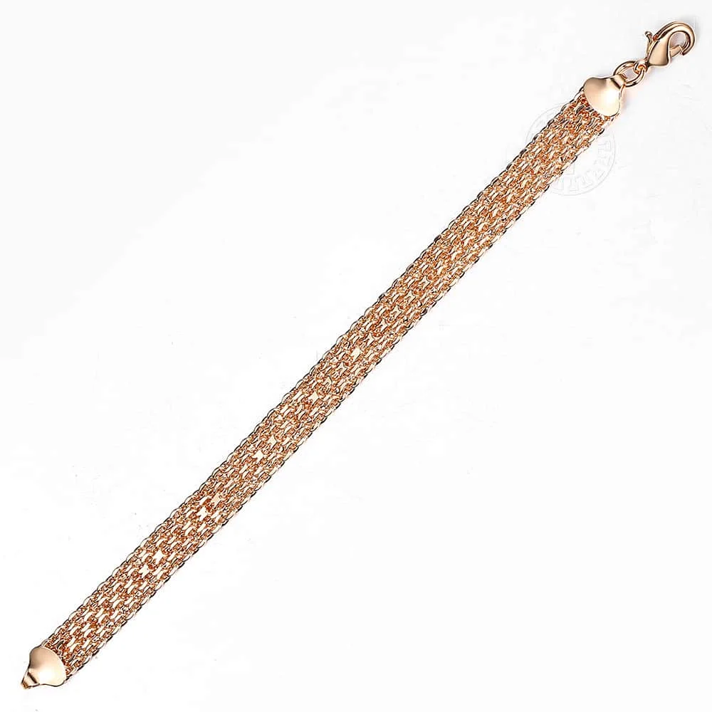 Women Men Bracelet 585 Rose Gold Color 