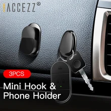 ACCEZZ 3pc/Set Magnetic Car Phone Holder Universal For iPhone XR XS Xiaomi Huawei P30 2 in 1 Mini Paste Stand Hook Wall Sticker