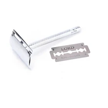 1Set Practical Safety Men Double Edge Blade Shaving Hair Razor Shaver 2 Blades Old-Style
