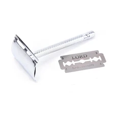 1Set Practical Safety Men Double Edge Blade Shaving Hair Razor Shaver 2 Blades Old-Style