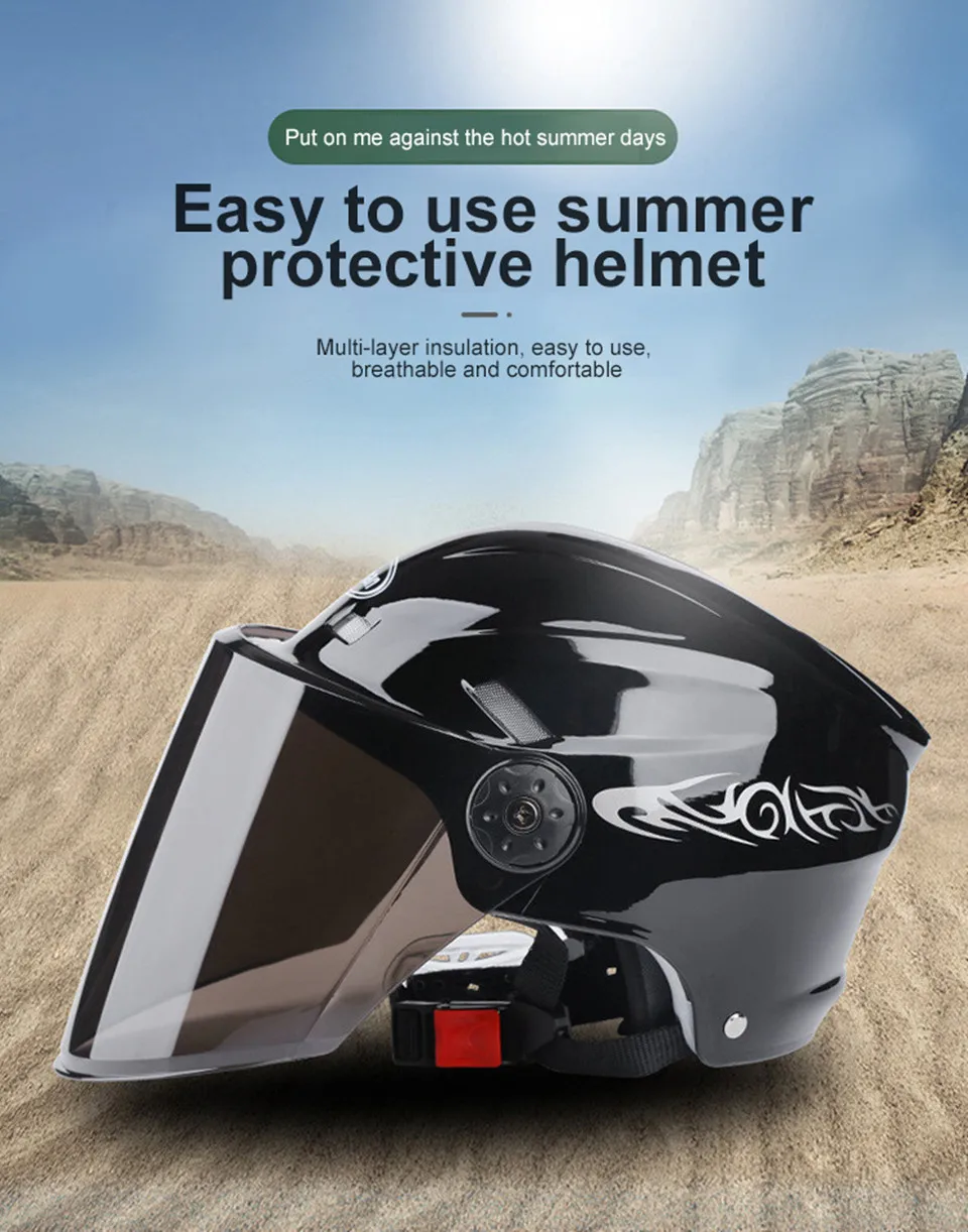 Мотоциклетный шлем для велоспорта с открытым лицом Электрический автомобильный чехол для мотогонок мотоциклетные винтажные шлемы с двойным объективом унисекс Лето C5