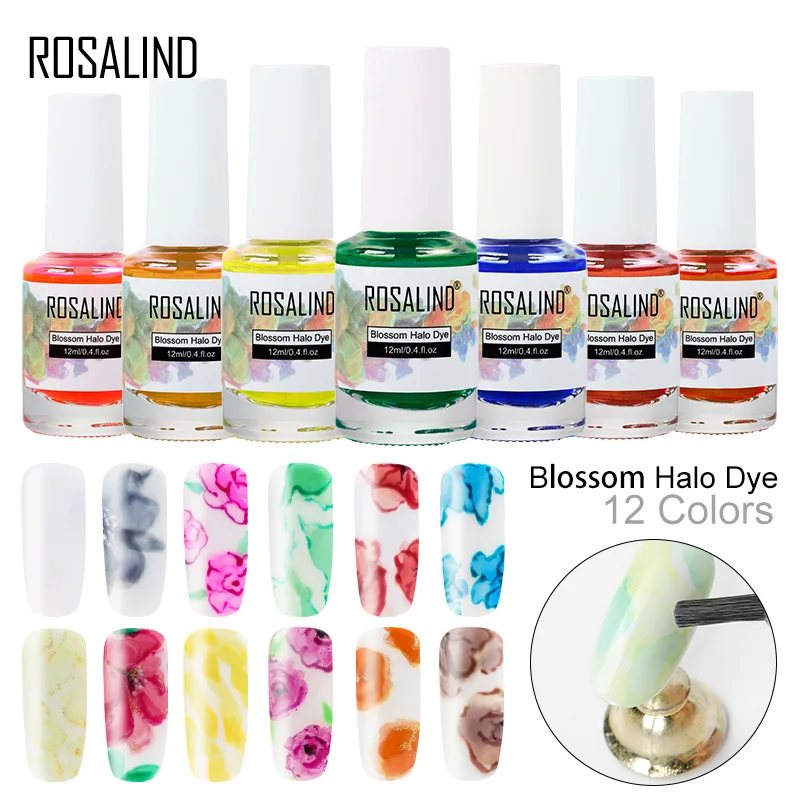

ROSALIND Nail Ink Staining Liquid Marble Pattern Painted Water Dyeing Liquid Smoke Staining Light Phototherapy Glue TSLM2