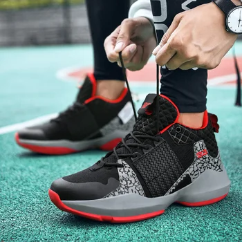 

2020 New High-Top Cushioning Men Boys Basketball Shoes Breathable Light Basketball Sneakers Women Comfort Jordan Sport Shoes Men
