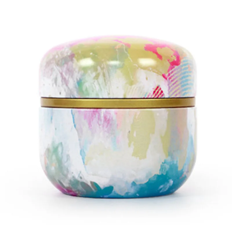 New Tinplate Tea Canister Tea Can Candy Nuts Sealed Storage Box Organizer - Цвет: Colorful