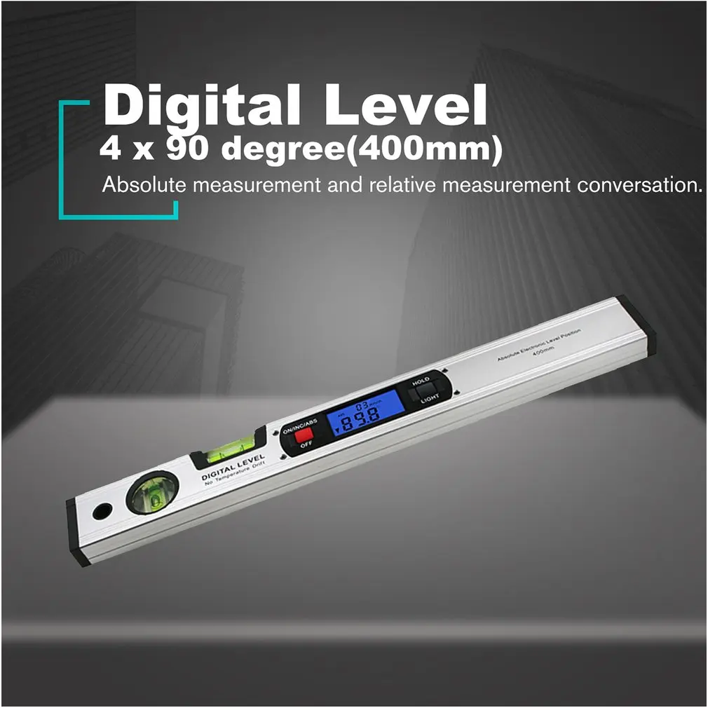  400mm 360 degree Digital Protractor Inclinometer Electronic Level Angle Finder Test Ruler without M