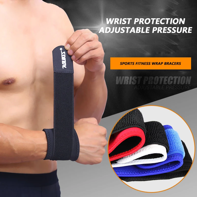 Soporte de muñeca 1 par elástica de deporte venda pulsera para gimnasio Fitness de levantamiento de entrenamiento levantamiento de pesas de seguridad transpirable Protectio
