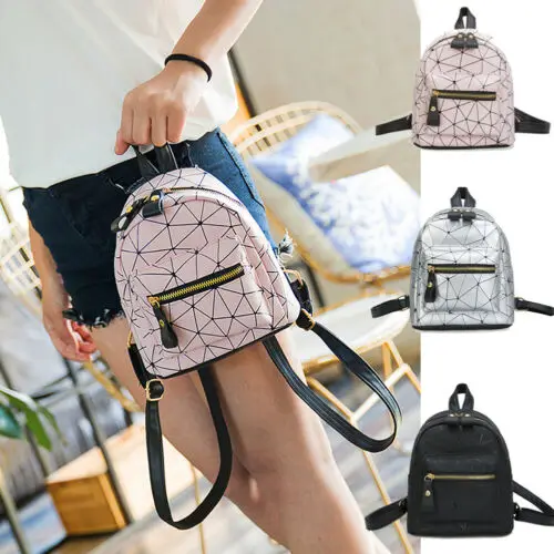 

New Fashion Women Accessories Mini Geometric Backpack PU Leather Shoulder School Rucksack Ladies Girls Travel Bags