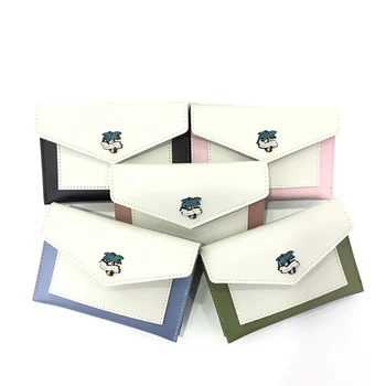

1 PC Two-color Envelope Coin Purse Mini Square Multi-function Two Fold Wallet Card Bag Wallet Coin Purse PU Leather Wallet Bag
