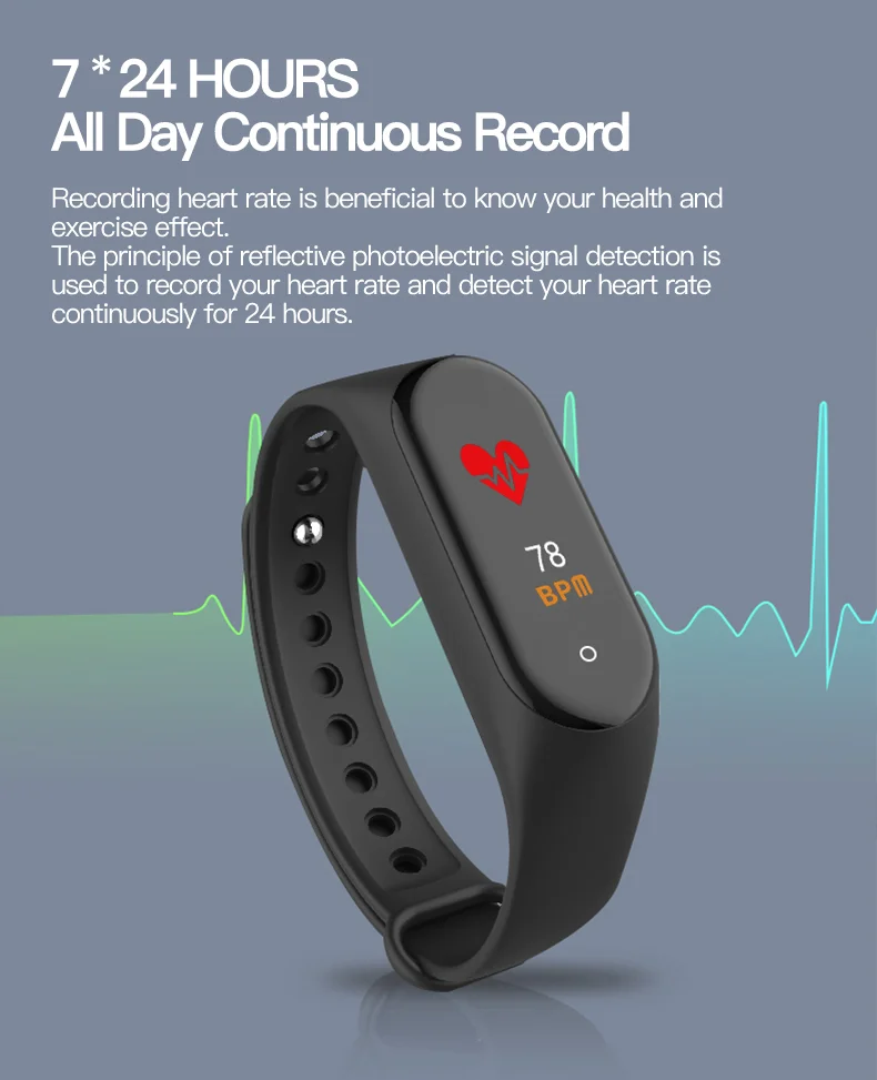 M4 банда inteligente 4 reloj de seguimiento de fitness pulsera de deporte Frecuencia cardatiaca presión артериальный монитор смарт-ленты