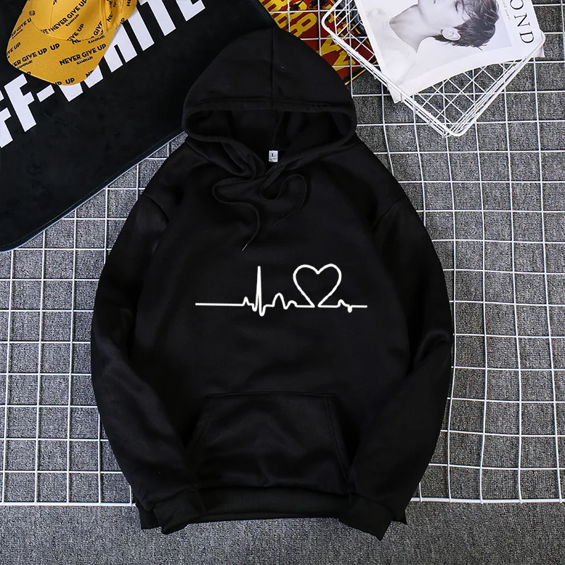 Style 2 Black Худи с сердцем, свитшоты, женская повседневная одежда, Kawaii Harajuku, новинка, одежда в стиле панк для девочек, европейский Топ, корейский стиль, sudadera mujer - Цвет: Style 2 Black