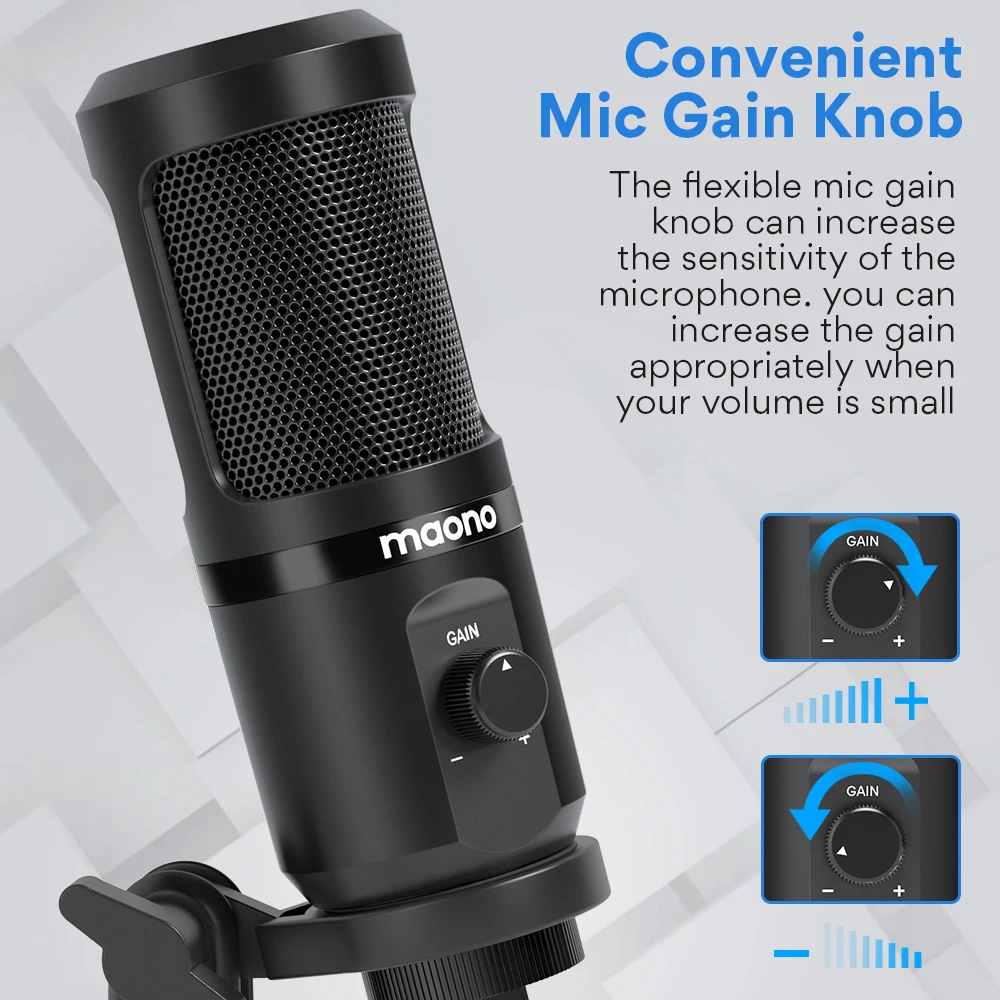 Maono Usb Microphone With Mic Gain 192khz 24bit Podcast Pc Computer Condenser Mic For Recording Gaming Streaming Youtube Pm461tr Microphones Aliexpress