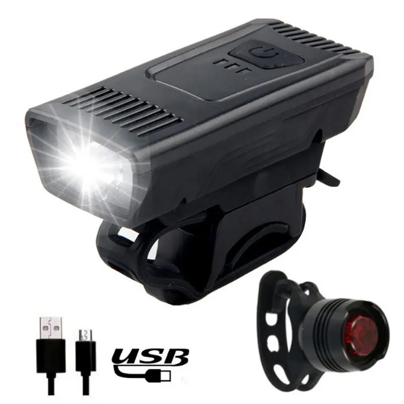 

USB Rechargeable Bicycle Ultra Bright LED Front Light Mountain Bike Headlight USB Rechargeable Rear Frog Light Headlight