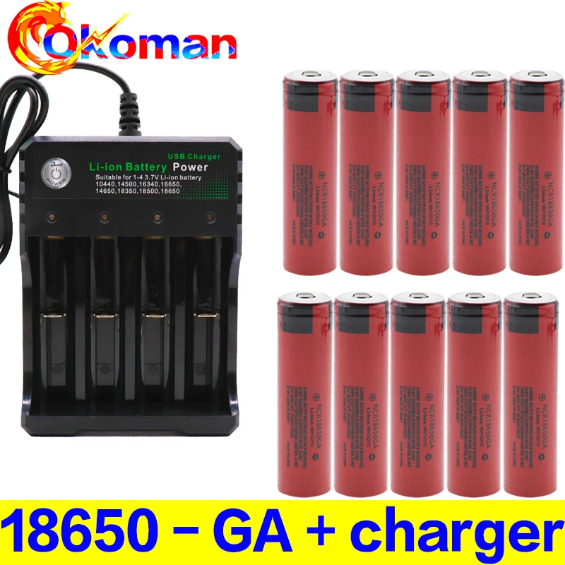 100% Новый оригинальный GA 3 7 v 3500mah 18650 литиевая аккумуляторная батарея для