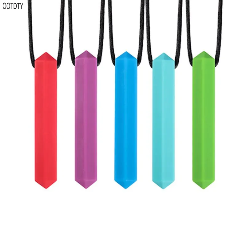 Sensory Crayon Teether ожерелье-лучшие инструменты для аутизма и прорезывания зубов жевательные игрушки