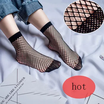 

Sexy Solid Lace Fishnet Net Plain Top-Ankle Short Socks Women Casual Stylish Socks Women's skarpetki damskie calcetines mujer