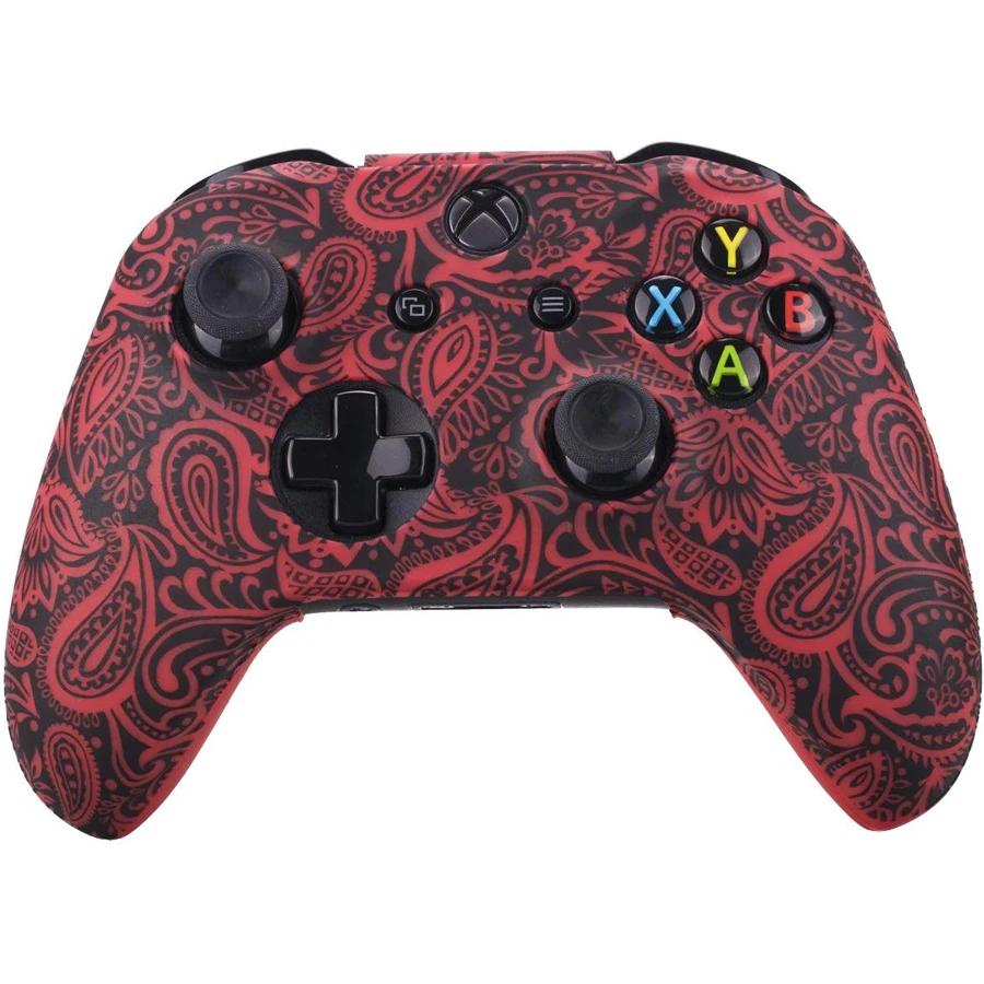 Для Xbox One S/X чехол для контроллера Мягкий силиконовый чехол s удобный геймпад с принтом кожи резиновый чехол для джойстика и 2 аналоговые крышки
