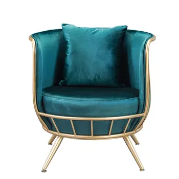 

Nordic Fabric Single Sofa Chair Iron Light Luxury Sofa Simple Small Family Living Room Net Red Leisure Lazy Chair