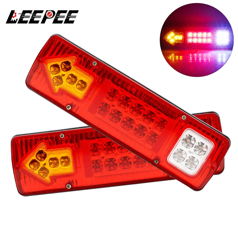 LEEPEE 19LED хвост Реверсивные огни фонари стоп-сигналы 12V 24V для прицепа Грузовые