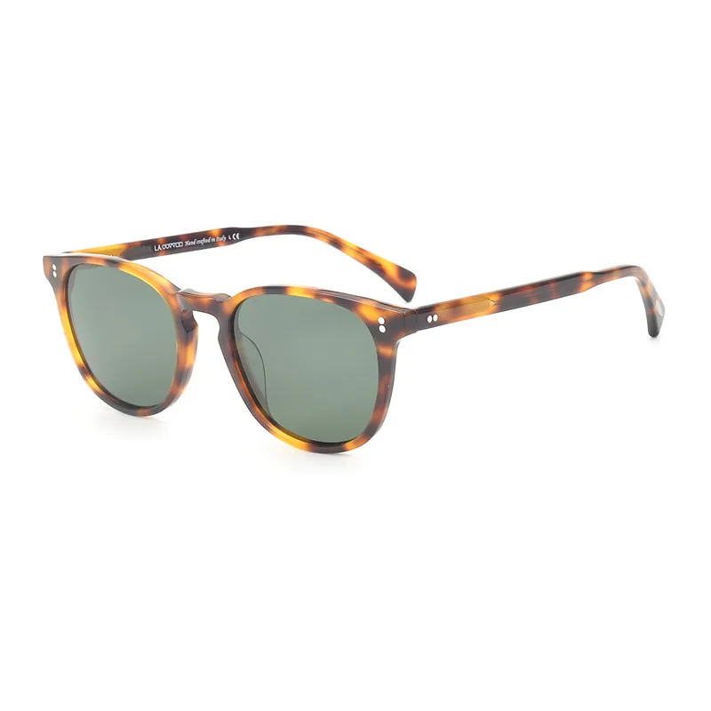 Винтажные Солнцезащитные очки Finley ESQ. Солнцезащитные очки OV5298, поляризованные солнцезащитные очки для мужчин и женщин, чехол - Цвет линз: Tortoise VS Green