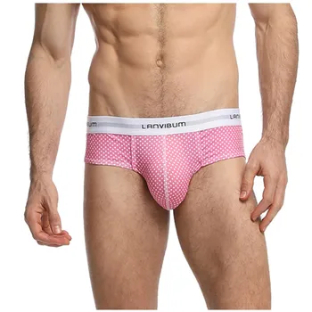 

Dot Print Briefs Men Mid-waist Quick Dry Breathable Slim Underwear Home Sports Briefs Underpants Man Briefs Calzoncillo Hombre
