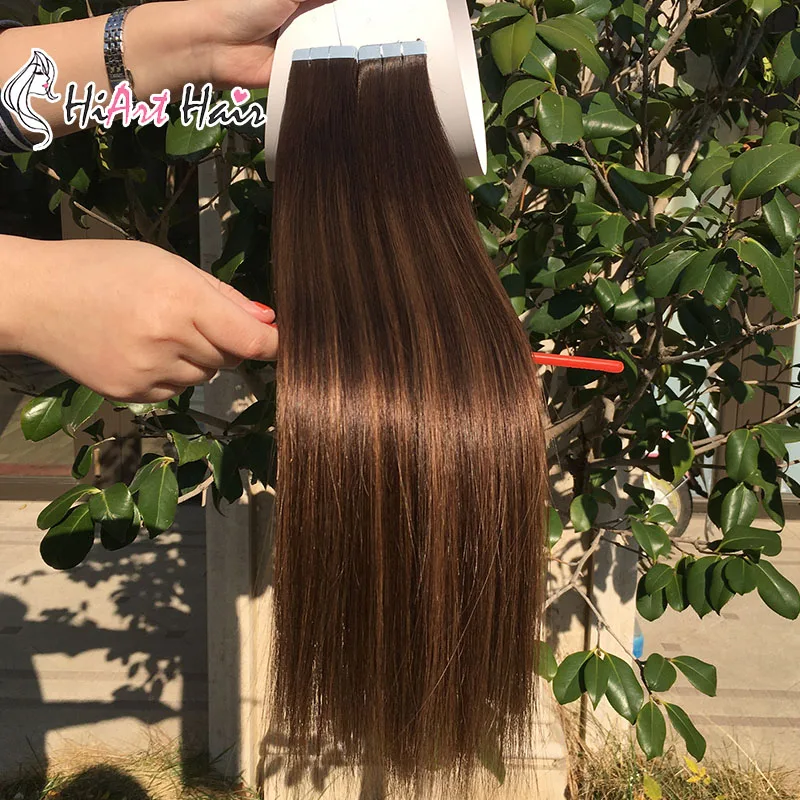 HiArt 2,5 г человеческие волосы для наращивания на ленте, настоящие волосы remy на ленте для салона, волосы для наращивания на Клейкой Ленте, волосы на Клейкой Ленте 1" 20" 22"
