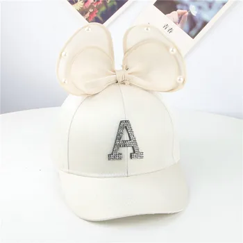 

Cute Kids Children Pearl Bowknot Letter Peaked Hat Baseball Cap Sunhat Fashion design,100% Brand New,high quality! 8.5