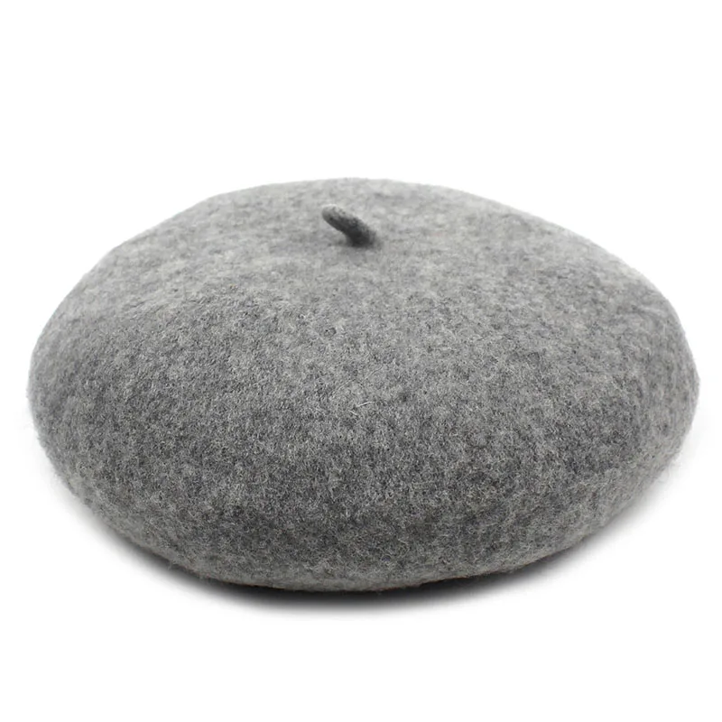 Ditpossible, шерстяной, хлопковый берет для женщин, Осень-зима, touca gorro, Шапки, береты, шапки - Цвет: grey