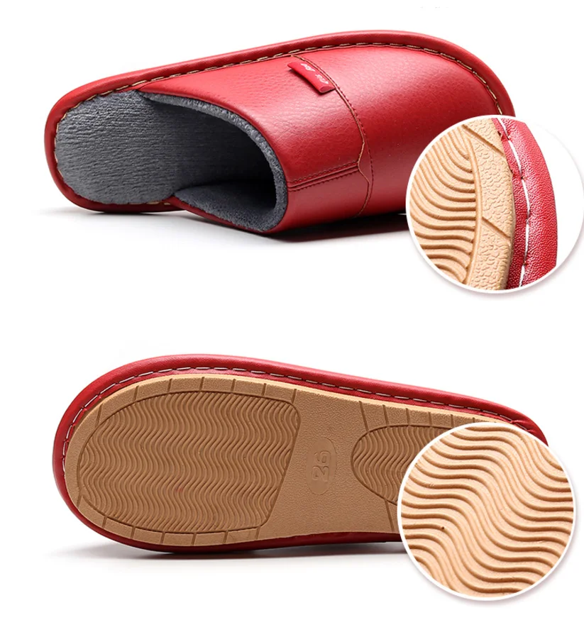 Plus size 45/46 Unisex home slippers women winter leather shoes microfiber high quelity female house slippers short plush shoes