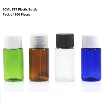 

10ML Small Empty Plastic Cosmetic Refillable Lotion Bottle Screw Cap DIY Travel Mini Toner Package Bottle Green Brown Blue Clear