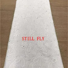 STILL FLY белая хлопковая кружевная фабрика лидер продаж siwss вуаль кружева в швейцарской нигерийской кружевной ткани для платья 5 ярдов/лот