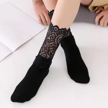 

Spring Summer Socks Women Japan Harajuku Silk Lace Pearl Meias Soft Concise Comfort Handmade Sokken