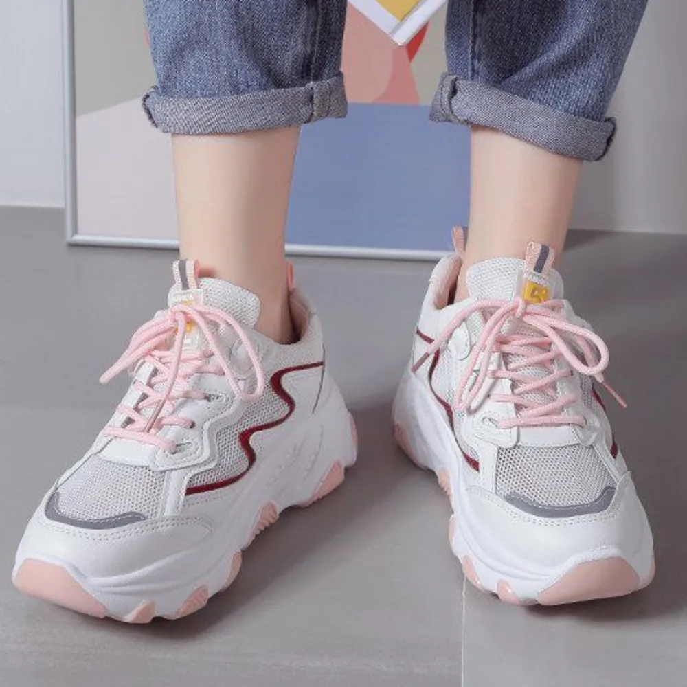 

Women 2020 Sneakers Fashion Casual Shoes Woman Comfortable Breathable White Flats Female Platform Chaussure Femme Reflective