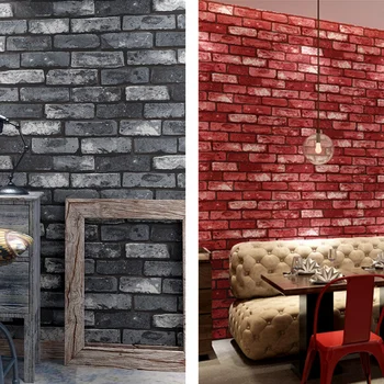 

Retro Vintage Stone Brick Wallpaper 3D Imitation Brick Decor Film Wall Stickers for Home Bedroom Living Room Embossed Wall Paper