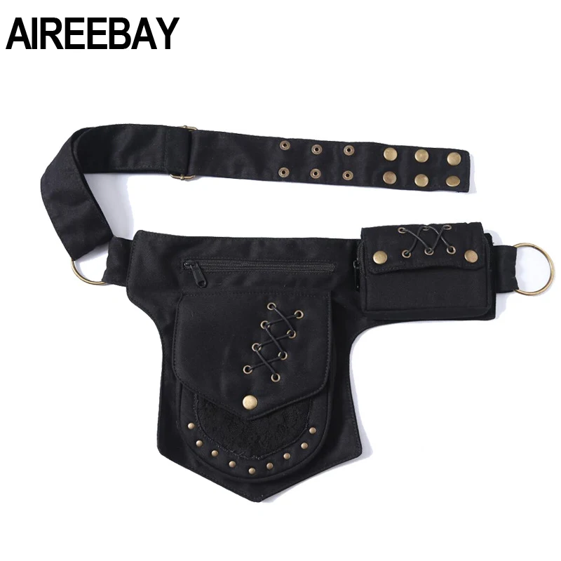 Винтажная поясная сумка AIREEBAY для женщин многофункциональная тактическая