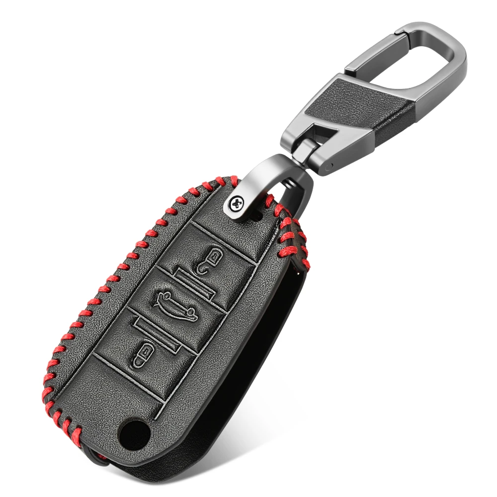 Auto Key Protection For Peugeot 508 301 2008 3008 408 Citroen C4 CACTUS C5 C3 Remote Car Shell Case Leather Cover Bag | Автомобили и