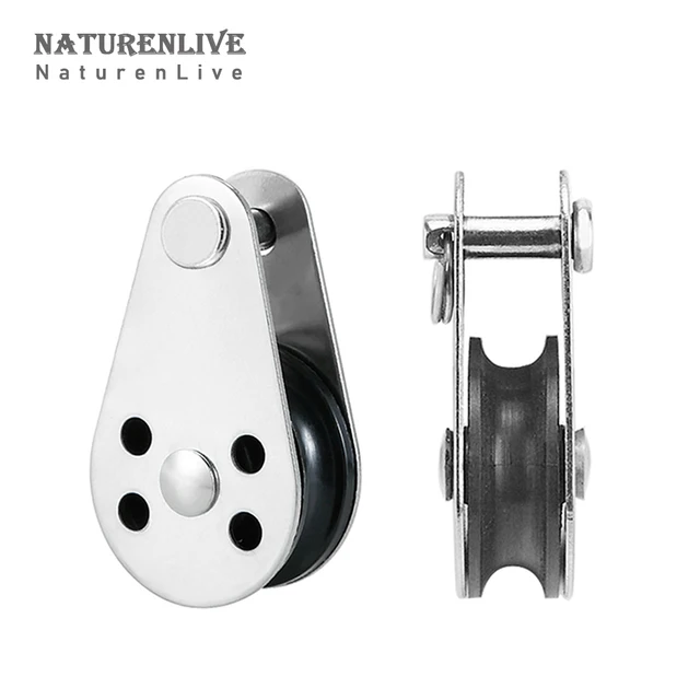 2/4Db 316 Rozsdamentes Acél Egyszárnyaláb -Blokkok Eltávolítható Szíjtárcsa Nejlon A Mosás Dokkoló Lógó Emelő