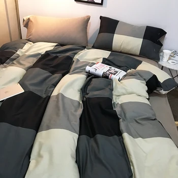 

Nordic cotton four-piece bedding set dormitory sheets three-piece Japanese boys