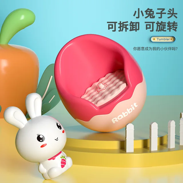 0-36Months Baby Tumbler Rattle Toy Soft Sensory Silicone Bath Toy Newborn Teether Infant Hand Bell Toys Press Squeaky Roly-Poly 3
