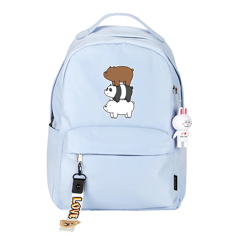 

Cartoon We Bare Bears Grizzly Panda IceBear Printing Backpack Candy Color School Bags Cartoon Laptop Backpack Shoulder Bag