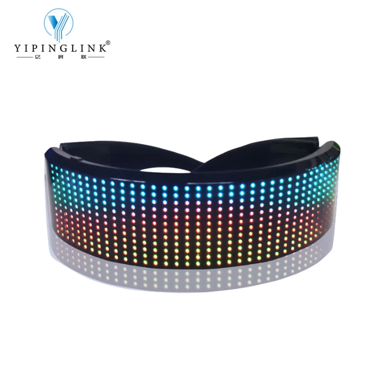 Bluetooth programmable cool shinning LED glasses APP control full color rgb dynamic LED display glasses for party dance gift afbeelding